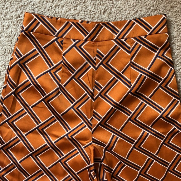 Geo print satin wide-leg print pants - Picture 5 of 7